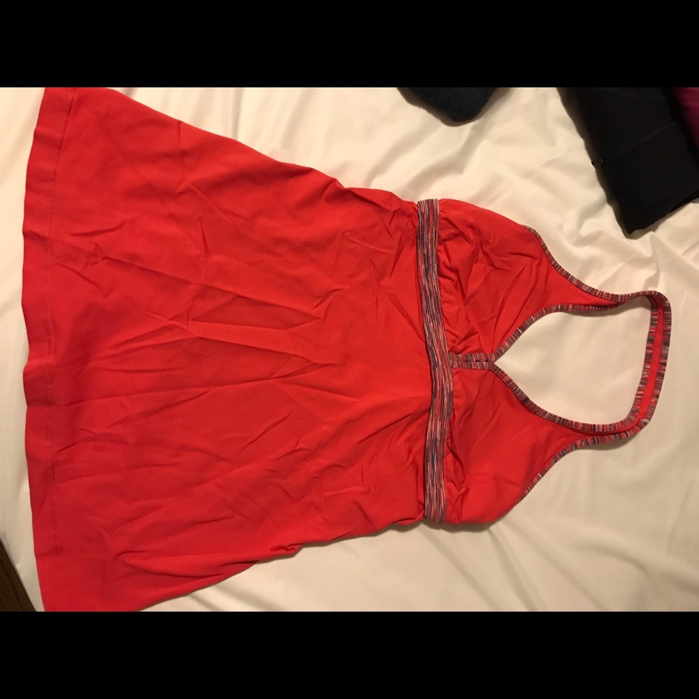 Coral Lululemon halter top